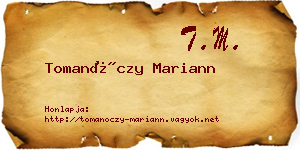 Tomanóczy Mariann névjegykártya
